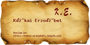 Kókai Erzsébet névjegykártya